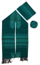 Rikmat Elimelech Handloom Woven Turquoise Silk Tallit